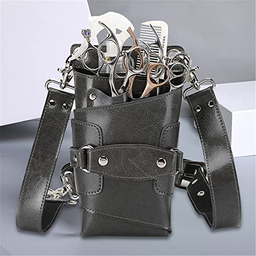 JXXUIRUIEEN Astuccio per Forbici da Parrucchiere Custodia for Forbici in Pelle for Salone da Barbiere e Parrucchiere(Verde)