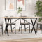 Kangmusi Esstisch X-Gestell 140x80x75 cm Massivholz Kiefer und Gusseisen, kangmusi3282698