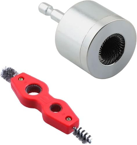 YUETTYY Copper Pipe Cleaner, 15 mm / 22mm Drill Pipe Cleaners ,Drill Tube Cleaning Brush ,Electric Drill Bit Pipe Cleaners，Metal Hexagonal Handle Pipe Cleaners Plumbing (22mm)