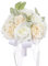SWLECA Ramo De Flores para Novia - Bouquet di rose finte bianco avorio, elegante composizione floreale per damigella d'onore o decorazione di nozze (champagne)