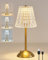 HARPER LIVING Rechargeable Table Lamp, LED Desk Lamp Battery Operated, Dimmable & 3 Colors Bedside Reading Light Polished Gold Finish, Cordless Touch Lamps for Bedroom Living Room Bar Restaurant