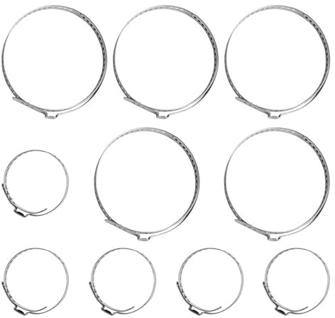 Set di 10 Morsetti per Stivale CV in Acciaio Inossidabile,Fascette Inox,Fascette Regolabili per Giunto Omocinetico, Adatte alla Maggior Parte delle Auto, 5 Grandi e 5 Piccole Fascette Metalliche