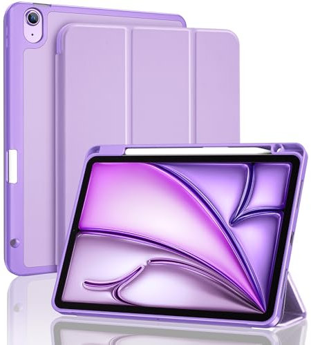 ProCase Funda para iPad Air de 11 pulgadas M3 (2025) / M2 (2024), iPad Air de 5ª generación 2022/Air 4ª generación 2020 de 10.9 pulgadas con soporte para lápices, soporte triple, funda inteligente con