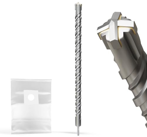 XZH SDS Plus Masonry Drill Bits 32mm x 600mm, Professional Tungsten Carbide Cross Tip, Long SDS Hammer Drill Bits for Wall, Stone, Concrete, Brick