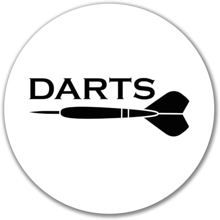 Huuraa Aufkleber Darts Dartpfeil Geschenk | Dekoaufkleber 10cm rund Sticker Geschenkidee Dekoausticker