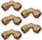 10mm Brass Compression Elbow Connectors – Pack of 5 | Plumbing Right-Angle Fittings for Copper Pipe