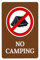 Panneau d'avertissement « No Camping With Interdit » - Panneau d'avertissement en métal pour intérieur et extérieur - Pour extérieur, intérieur, route, cour, garage, maison, entreprise, rue, mur
