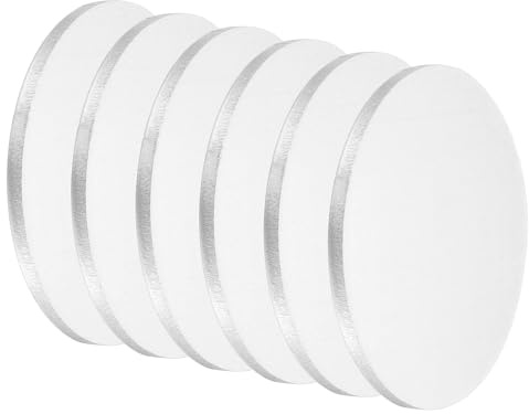 uxcell 6Pcs Aluminum Disc, 2(60mm) Diameter 0.12(3mm) Thickness 5052 Aluminum Circle Plates Round Sheets for Metal Stamping