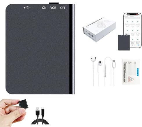 FLKWOP Recordix - Recordix Magnetic Voice Recorder, Mini Magnetic Voice Recorder with Playback, Mini Portable Smart Voices Recorders for Lectures Meetings Interviews Travel Business