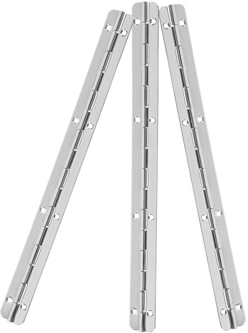 WEKADRIN 3pcs Heavy Duty Piano Hinges 180 Degree Continuous Long Piano Hinge for Wooden Boxes Jewelry Chest Cabinet Nickel Finish