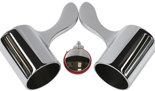 Xcel Home 8/24 Chrom Hebel Wasserhahn Griffe - Paar Ersatzgriffe für Waschbecken/Badewannenarmaturen (Heiß- & Kaltanzeige)