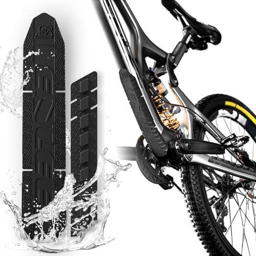 Desing Wish Protezione Telaio Bici in Silicone Adesivo Antiscivolo per Catena e Tubo Inferiore Pellicola Salvacatena Resistente Nera per MTB Bici da Corsa E-Bike Accessorio Bici