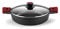 BRA Premiere Cacerola Baja 32 cm, Aluminio Fundido, Tricapa, Revestimiento Antiadherente reforzado, 2 asas de Silicona Desmontables, Apta para todo tipo de Cocinas incluida Inducción, color Rojo
