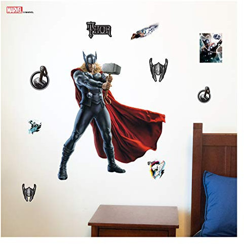Decalcomania Marvel 10-Pc Thor 23 x 27 Wall Decal With 3D Augmented Reality Interaction