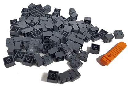 Lego® Steine dunkelgrau - 100 Stück 2x2 Bausteine - Lego® Classic Basic - Konstruktionspielzeug, Lernspielzeug zur Entwicklung und zum Lernen für Kinder ab 3 Jahre
