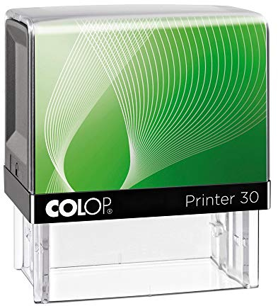 stempel-fabrik – Colop Printer 30 Stempel mit Wunschtext personalisieren – selbstfärbender Stempel als Namensstempel, Adressstempel & Firmenstempel zu verwenden (47 x 18 mm | 5 Zeilen | Schwarz/Grün)