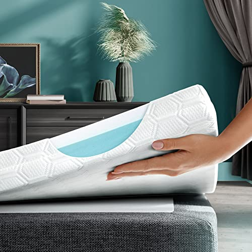 Wendre Matratzentopper 160x200 cm | 2in1 Topper – Harte Kaltschaum & Memory Foam – Fest & Weich | Allergikerfreundlicher Matratzenschoner mit weißem Mikrofaserbezug