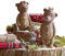 Loberon Deko-Bären 2er Set Bonnal, aufwendige Handbemalung, nostalgisches Design, Weihnachtsfiguren, Weihnachtsdekoration, Weihnachten, Polyresin, antikbraun