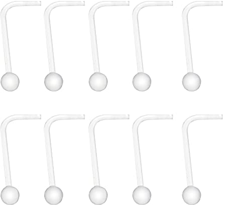 LEEQ 15 Pièces Anneau de Nez Transparent Flexible Nose Stud Retenue pour Body Piercing