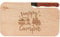 Spruchreif | Holz- Brotzeitbrett mit Messer und Gravur „Happy Camper“ | Perfekte Geschenkidee für Camper & Outdoorliebhaber