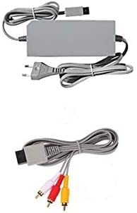 WICAREYO Netzteil Adapter Ladegerät EU Stecker mit Audio Video AV RCA Video Composite Kabel für Wii Konsolensystem