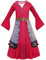 Lito Angels Deguisement Robe Costume Hua Mulan Enfant Filles, Anniversaire Carnaval Fete, Taille 9-10 ans, Rouge (étiquette en tissu 140)