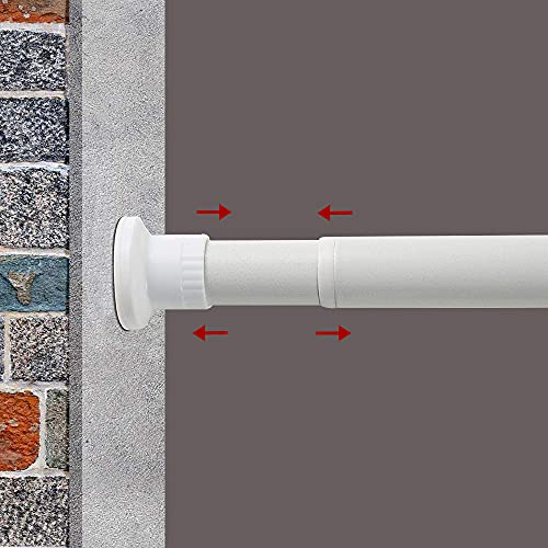 GOLDION Gardinenstange Multifunktionale Teleskopstange ohne Bohren 110-310cm Matt Weiß Ausziehbare Klemmbar Vorhangstange - Extra Lange Teleskopstange - für Trennwand, Vorhang und Balkon