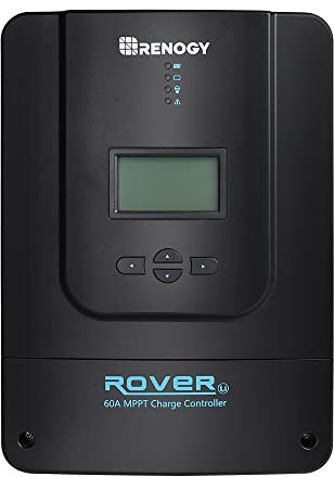 Renogy 60A MPPT Charge Controller, 48V/ 36V/ 24V/ 12V DC Input MPPT Solar Charge Controller with LCD Display for for AGM, Gel and Lithium Batteries and Off-grid Applications
