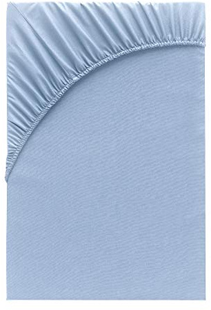 Class Home Collection Spannbettlaken 90x200cm - 100x200cm Jersey Baumwolle Hellblau