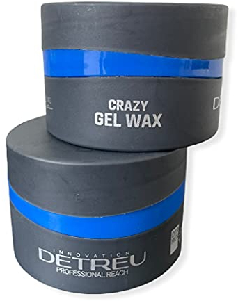 Detreu Styling Haarwachs | Natürlicher Glanz-Effekt & starker Halt | Hair Gel Wax für langanhaltendem Look | Bubblegum-Duft | Haar-Wax für Haare & Bart 150 ml (Crazy - Blau)