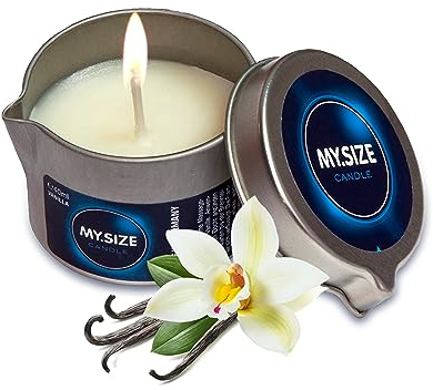 MY.SIZE Massagekerze Vanille 40 ml | Entspannende Aroma-therapie Kerze | Deutsche Qualität | Kokosöl & natürliche Rohstoffe | Wellness, Geschenkidee