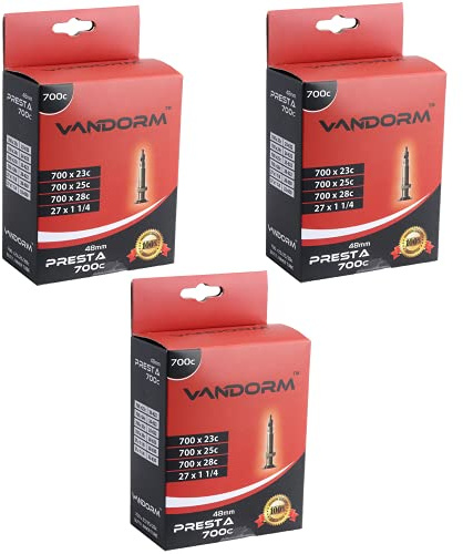 Vandorm 3 PACK 700c x 23c - 28c Presta Valve Butyl 27 High Pressure Road Bike Inner Tubes Parts 700c Road Inner Tube