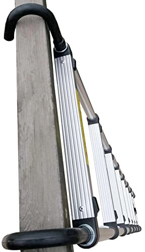 HWF 8m/ 7m/ 6m/ 5m/ 4m/ 3m/ 2m Telescoping Ladder with Roof Hooks, Aluminum Extension Telescopic Ladders for Home RV Attic Outdoor Use, Loads 150kg (Size : 1.5m/5ft)