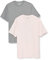 Amazon Essentials T-Shirt Girocollo a Maniche Corte in Cotone, vestibilità Classica Uomo, Pacco da 2, Grigio Puntinato/Rosa Pallido, S