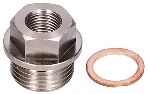 Adaptador de Manguito para Sensor M18 X 1.5 a 1/8NPT Hierro Rosca Adaptador de Sensor de Temperatura de Aceite Escape Sensor de Temperatura del Agua Accesorio para Junta 1/8NPT