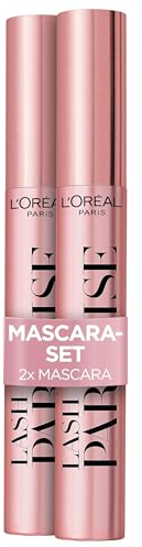 L'Oréal Paris Mascara im Doppelpack, Schwarze Wimperntusche für Länge und Volumen, Lash Paradise, Schwarz, 2 x 6 ml