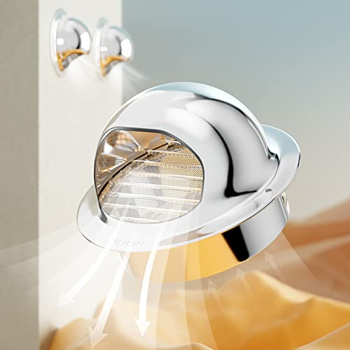 ZJKXJH Air Vent Covers Wall, Stainless Steel Weatherproof Soffit Ventilation Outlet with Fly Screen Mesh, Round Bull Nosed External Extractor (Size : Ø200mm)