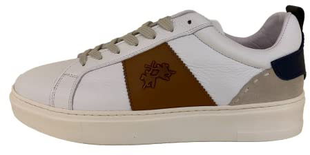 La Martina - Weißer Sneaker mit Seitenband aus Leder, Weiß, 42 EU