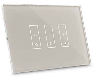 Interruttore di design iotty i3S PLUS, domotica wifi, gestione intelligente di tende e tapparelle, deviatore wifi compatibile con Google Home, Alexa e Siri con sensori di temperatura e luminosità