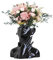 CDIYTOOL Keramik-Gesichtsvase, schwarze Blumenvase für Dekoration, weibliche Form, Kopf, Halbkörper-Büste, Vasen, Minimalismus, dekorative moderne Blumenvase im nordischen Stil (C)