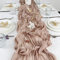 QeeFop 90 x 400 cm Tischläufer Beige Musselin Stoff Tischdeko Hochzeit Boho Gaze Käsetuch Tischläufer für Hochzeit, Geburtstag, Tischdekoration (Beige)
