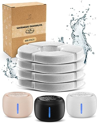 PrettyPaw® Filter für Katzenbrunnen – Original Ersatzfilter für alle Pretty Paw Trinkbrunnen | 4er Pack = 2-Monats-Vorrat | Spare mit 12er oder 24er Vorrat