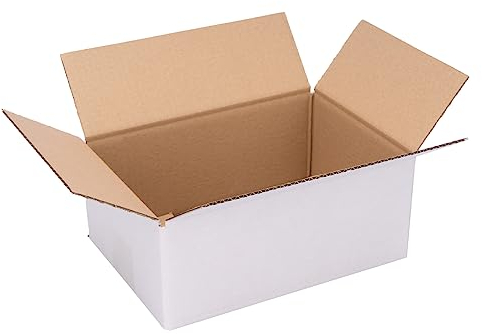 verpacking Faltkartons 250 x 175 x 100 mm Weiß (Außenmaß 255 x 180 x 110 mm) KK 24 1-wellig Versandkarton für kleine Waren DHL Päckchen S DPD S GLS S Kartons (25 Stück)