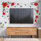 ANHUIB Blumen Wandaufkleber für Wohnzimmer Dekoration,Wandtattoo Blumenranke Hängende Rebe Schmetterling,Wandsticker Rote Blumen,Wandaufkleber Wohnzimmer Schlafzimmer Kinderzimmer