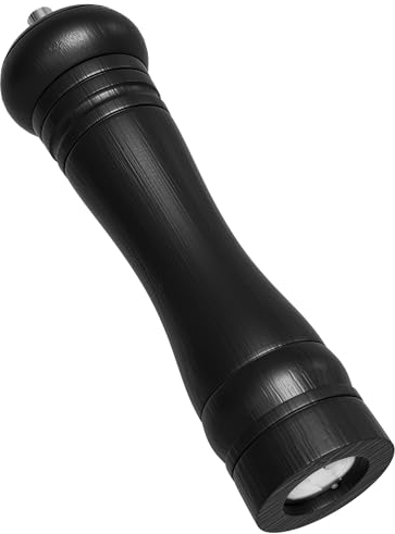 EXABANG Salz und Pfeffermühle Holz Mühle 21cm, Pfeffer und Salzmühle, Gewürzmühle Chilimühle Pepper Mill Küchenhelfer Schwarz