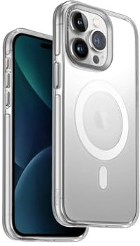 UNIQ Calio Handyhülle Kompatibel mit iPhone 15 Pro, MagClick Magnetische Aufladung Kompatibel (Klar)
