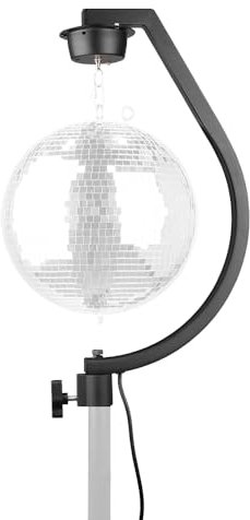 Fuzzix MBS30 - Support Motorisé pour Boule à Facettes Jusqu’à 30 cm | Rotation Silencieuse 3 TR/Min, Structure Acier Renforcé, Installation DJ & Événementielle