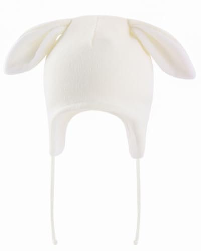 FORUHOO Mädchen Wintermütze Baby Strickmütze Jungen Beanie Warm Mütze mit Ohrenklappen(Fleece: Weiß,52)