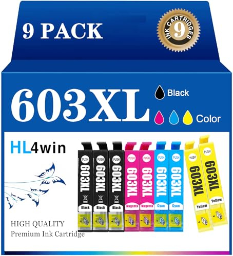HL4win 603XL Druckerpatronen Kompatibel für Epson 603 Patronen 603XL Multipack für Expression Home XP-2100 XP-2105 XP-3100 XP-3105 XP-4100 XP-4155,Workforce WF-2830 WF-2810 WF-2835 WF-2850 (9er-Pack)