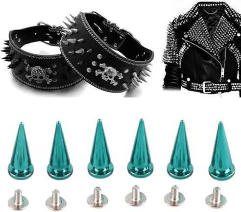Chiodi Punk, Set di 10 Rivetti in Rame da 26 Mm Borchie in Metallo con Viti Set per Scarpe Artigianali in Pelle Fai da Te, Chiodi Affusolati Rivetti a Vite per Abiti Stile (Blu